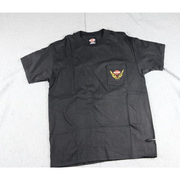 Vintage Harley Davidson T-Shirt Men L Black Graphic Print Easthampton MA USA - Picture 2 of 7